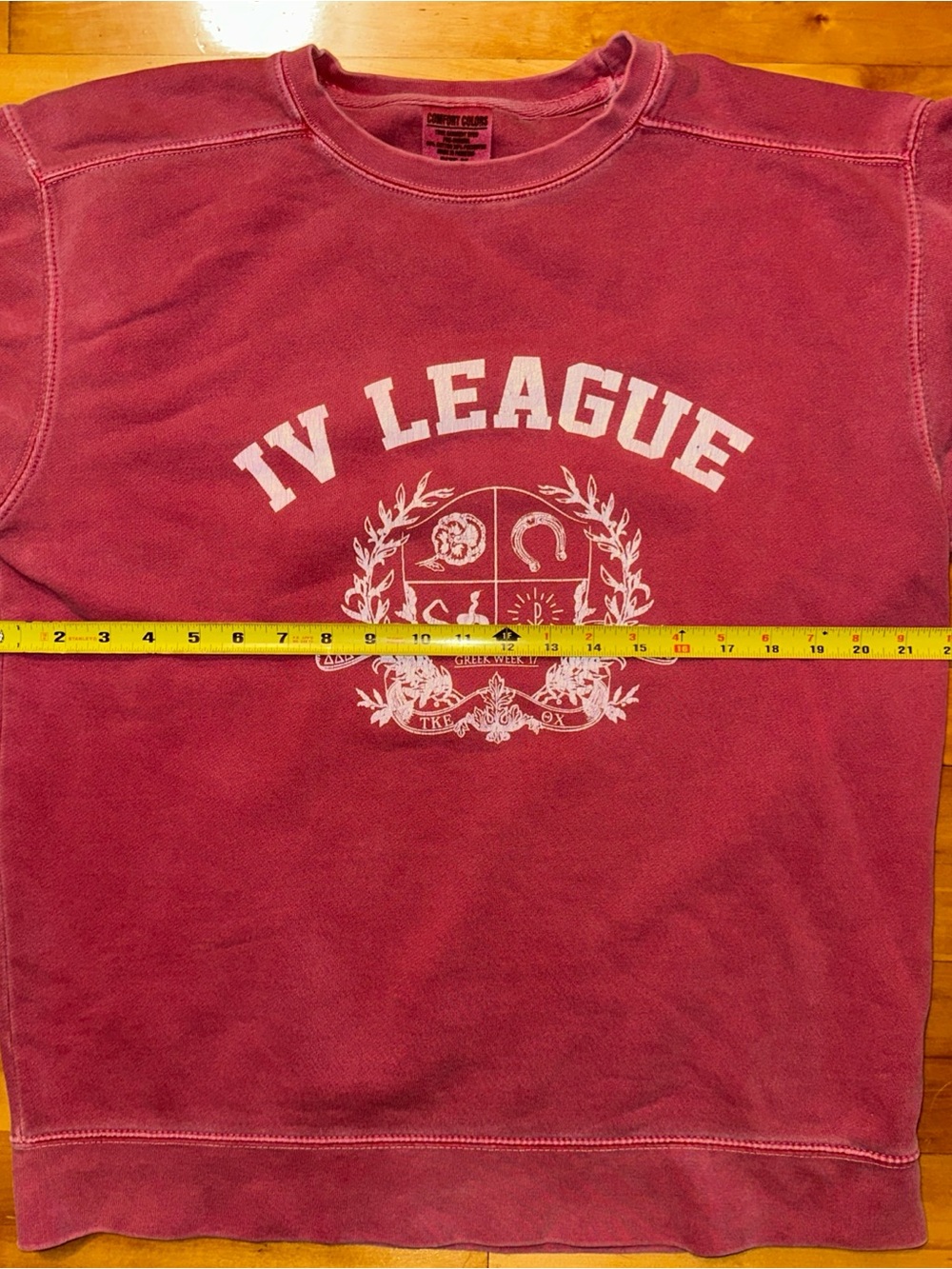 Comfort Colors Greek Week Sweatshirt M Pink Sorority Fraternity Collegiate Crew - Picture 7 of 9